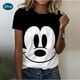 thumbnail image 3 of Camiseta estampada de Mickey Mouse de Disney para mujer, top de manga corta, disfraz de calle, divertida, Y2k, cara grande, verano, 3 of 5