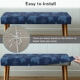 thumbnail image 4 of Jiueut Turtle Print Dining Bench Cover, Stain Resistant Chair Seat Protector Cover Dustproof Rectangle Bench Cushion Home Decor Accessorie for Dining Room Living Room Kitchen, 4 of 7