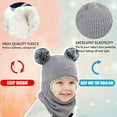 thumbnail image 4 of Baby Boys Girls Winter Knit Hat Scarf Set 2 in 1 Kids Warm Windproof Lined Knitted Beanie Hats with Neck Warmer for Christmas Baby Beanies, 4 of 6
