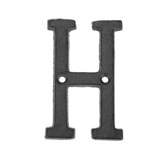Números Letras Metal Hierro Fundido Letrero para El Número Casa DIY Pared (Letra) (H)