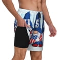 thumbnail image 3 of Haiem Cute Gnomes in USA Mens Swim Trunks with Compression Liner 2 in 1 Swimming Shorts Stretch Swimwear Quick Dry,Board Shorts-Small, 3 of 9