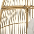 thumbnail image 4 of GDF Studio Reeve Outdoor Wicker Swivel Egg Chair with Cushion, Light Brown and Beige, 4 of 8