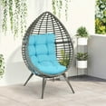 thumbnail image 4 of YYAo Rattan Egg Chair with Cushion, Sky Blue, 4 of 11
