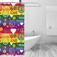 thumbnail image 2 of Shower Curtain, Rainbow peace sign cute Waterproof Fabric Plastic Shower Curtain, Drying Fast Bathroom Curtain with 9 Buttonholes, Ruffle Shower Curtain 60x72in, 2 of 8