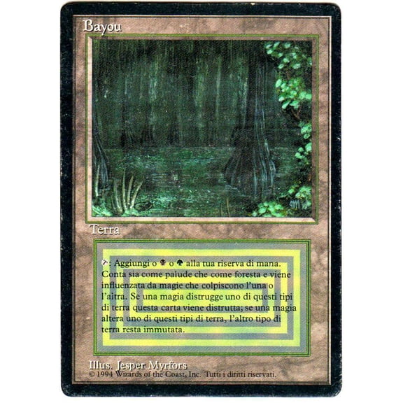 MtG Revised Rare Bayou (Italian Black Border - Moderately Played)