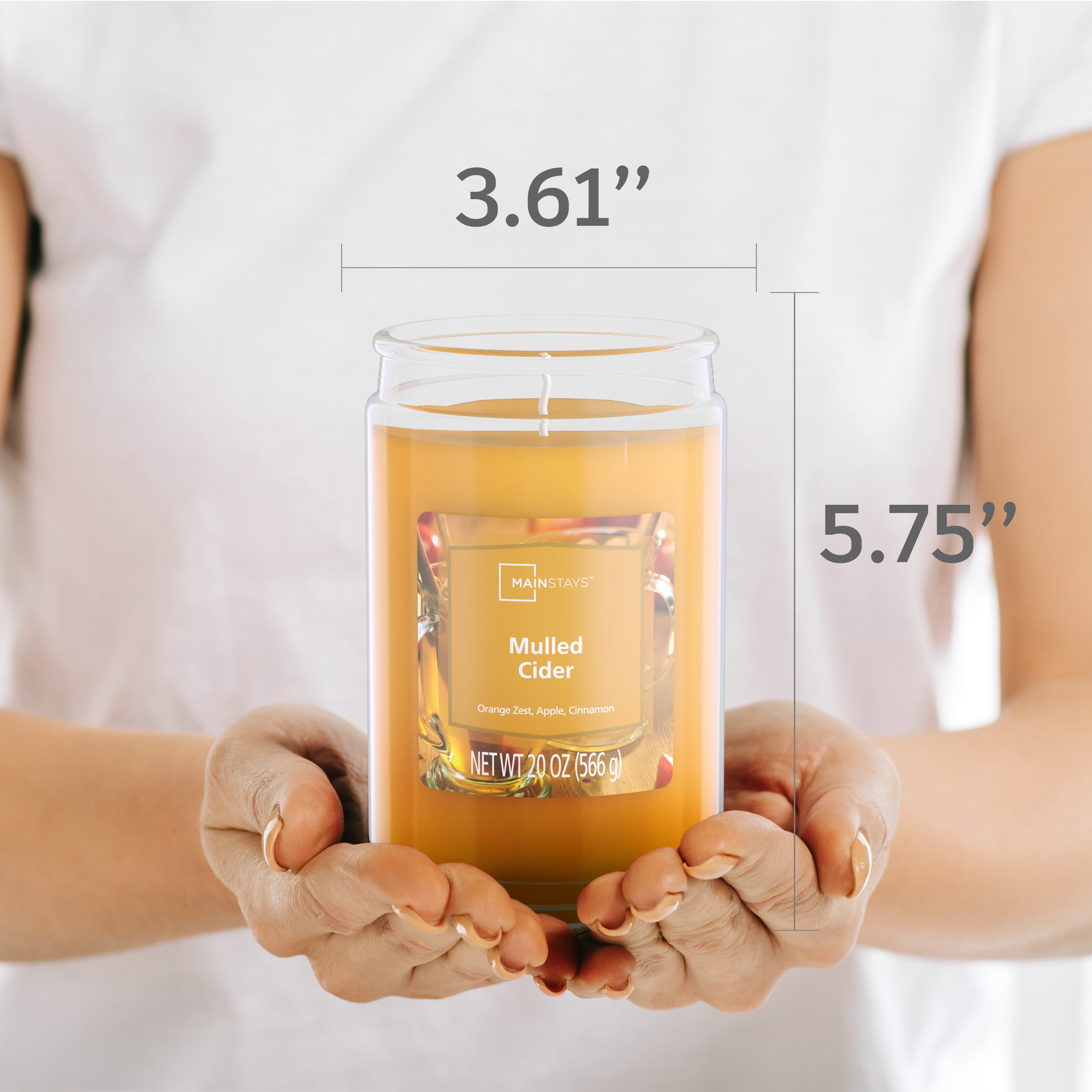 Mainstays Mulled Cider Single-Wick Glass Jar Candle, 20 oz.