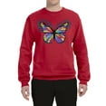 thumbnail image 2 of Wild Bobby, Colorful Butterfly Oh Butterfly On Whispering Wings Animal Lover Unisex Crewneck Graphic Sweatshirt, Red, Medium, 2 of 3