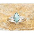 thumbnail image 3 of Fashion 3PCS Natural Turquoise Diamond Ring Set Natural Gemstone Diamond 3 Piece Set Ring Simple Fashion Jewelry Popular Accessories Size-8, 3 of 4