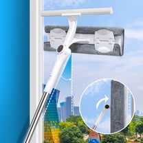 59" Window Squeegee Cleaner, 2-in-1 Telescopic Shower Glass Scrubber, High Reach Outdoor Indoor Cleaner, Streak-Free Microfiber Cloth, Windshield Cleaning Tool