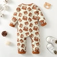 thumbnail image 4 of 9 Months Baby Boys Romper 12 Months Boys One-piece Bodysuit Bear Print Infant Boys Long Sleeve Bodysuit Brown, 4 of 7