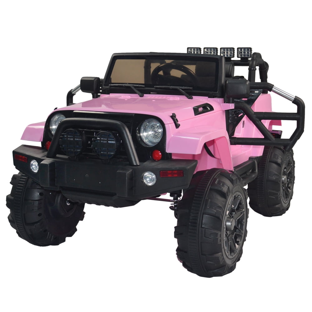 Ride On Car Kids Jeep 12V Electric Battery Remote Control MP3 LED Light Pink 