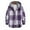 Purple, variant on Patlollav Men Casual Turndown Long Sleeve Button Closure Plaid Print Hooded Shirt