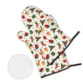 thumbnail image 2 of Oven Mitts and Pot Holders 4 Piece, Christmas Hat Cute Puppy High Heat Slip Resistant Oven Mitt and Trivets Set Kitchen Oven Glove Pot Holders for Cooking Baking Grilling, 2 of 7