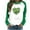 STP248-Green, variant on Floral Clover Heart Raglan Tee Women's St Patricks Day Botanical Graphic Top for Spring Look Green,S