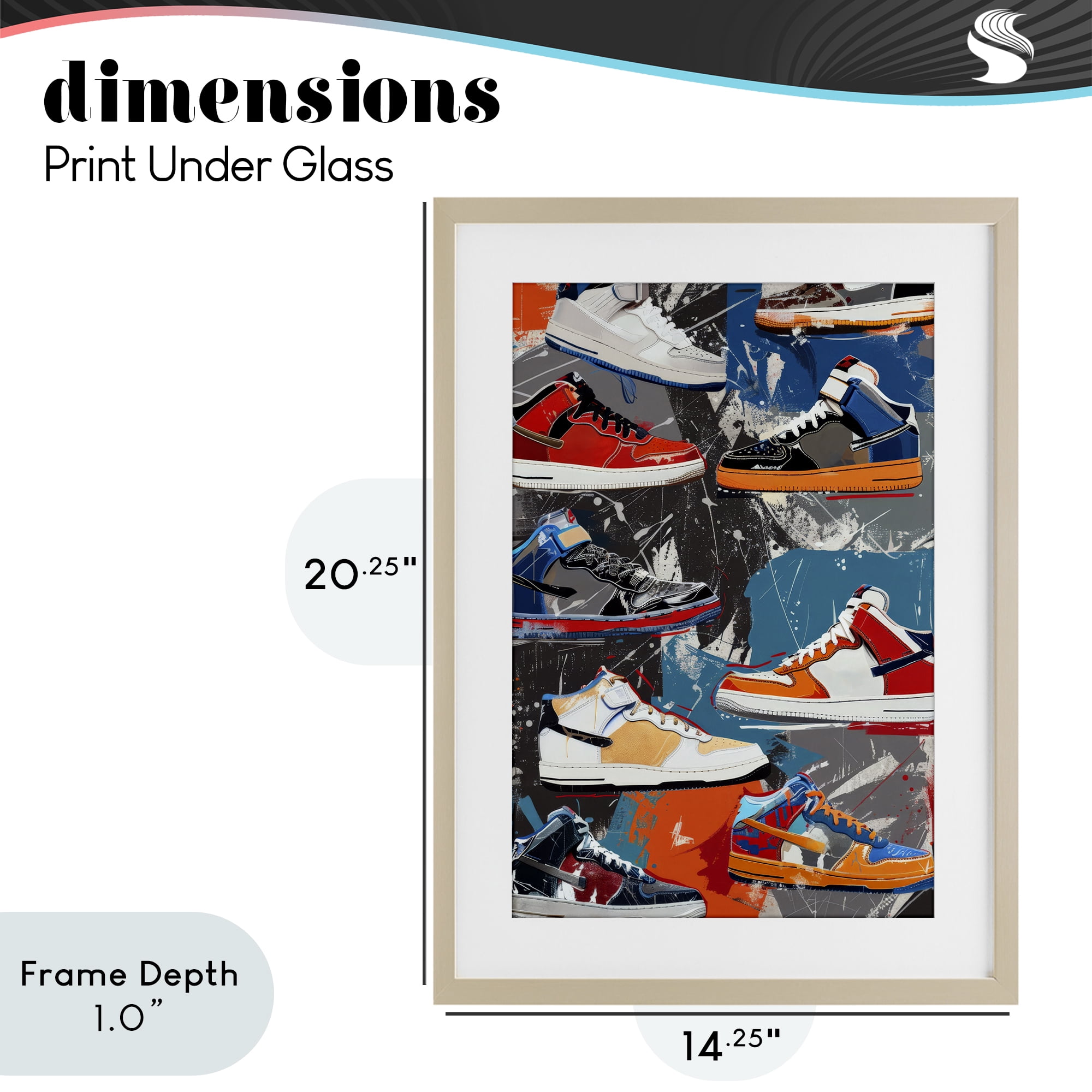 Stupell Industries Stylish Urban Shoe Collection Birch Framed Print Under Glass, design by Ray Powers