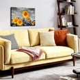 thumbnail image 5 of Sunflower Canvas Wall Art Yellow and Gray Wall Decor Flower Pictures Prints for Kitchen Dining Room Nature Sunflower Scenery Paintings Posters Black and White Floral Artwork Home Decor 12x16, 5 of 5