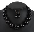 thumbnail image 2 of GHSDFBB Large Style Big Imitate Pearl Strand Choker Necklace With Earrings Set, 2 of 7