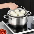 thumbnail image 4 of Cesta de vapor para cocinar al vapor albóndigas de verduras, lavadora de frutas, pasta de arroz, cesta de vapor de alimentos de acero inoxidable con pata base, 4 of 5