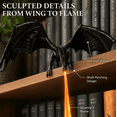 thumbnail image 4 of Dragon Shelf Light for Fantasy Book Lovers Detailed Black Dragon Statue with Fire Light Strip Easy Clip Mount Bookshelf Decoration Gift, 4 of 7