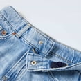 thumbnail image 7 of Yuncity Boys Shorts Solid Color High Waist Elastic Button Ripped Jeans Lightweight Summer Casual Fashion Outdoor Daily Wear Kids Shorts Size 4-5 Years Blue, 7 of 7