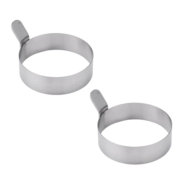 2 moldes de acero inoxidable para huevos fritos, antiadherentes y resistentes al calor (tamaño grande).