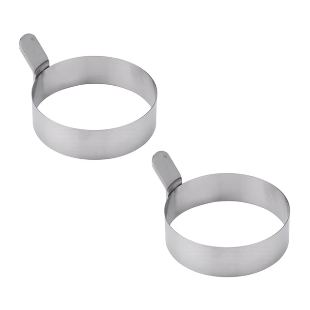 2 moldes de acero inoxidable para huevos fritos, antiadherentes y resistentes al calor (tamaño grande).