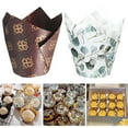 thumbnail image 3 of 200Pcs Leaf Tulip Cake Cups Heat-resistant Cute Eucalyptus Design Green Cupcake Wrappers, 3 of 5