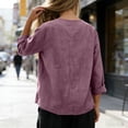 thumbnail image 4 of Iyufng V-Neck Tops for Women Short Sleeve Solid Color Loose-Fit Blouses Summer Casual Tops, 4 of 6