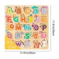 thumbnail image 3 of Wooden Alphabet Numbers Shapes Puzzle Board 11.8 Inch Educational Toys for Toddlers Preschool Learning Matching Game Gift(B), 3 of 6
