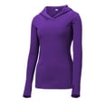thumbnail image 3 of Sport Tek Adult Female Women Plain Long Sleeves Pullover Purple Medium, 3 of 4