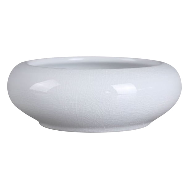 Fiudx Maceta de Cerámica, Elegante Recipiente Hidropónico Redondo, Diseño Ecológico de Cobre, Maceta de Interior de Bajo Mantenimiento, Decoración Elegante para El Hogar, Perfecta para Nenúfares, Cen