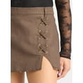 thumbnail image 5 of Madden NYC Women's Lace Up Denim Mini Skirt, Sizes XXS-XXL, 5 of 6