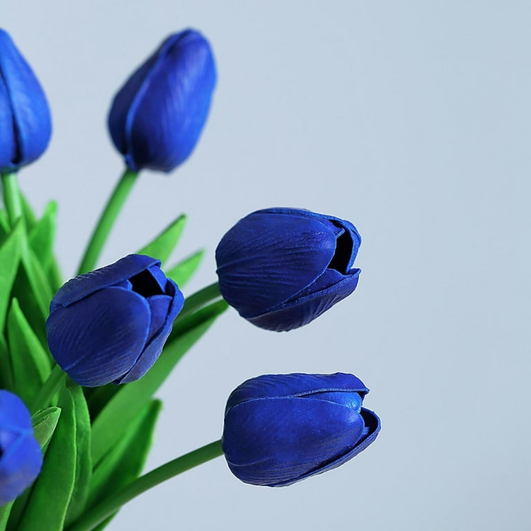 Efavormart 10 Pack | 13" Single Stem Real Touch Tulips Artificial Flowers  Wedding Party Home Room Office Decoration - Royal Blue - Walmart.com
