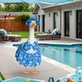 thumbnail image 6 of Holloyiver Goose Outfits,Porch Goose Bikini Outfit Summer Hawaiian Goose Clothes with Hibiscus Flowers for 23" Goose,Cement Statue Yard Front Porch Lawn Outdoor Patio Art Decoration,Blue, 6 of 9