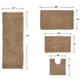 thumbnail image 6 of Home Weavers Fantasia Bath Rug 100% Cotton Non-Slip Bathroom Rug Set Machine Washable Bathroom Rug, Bath Rug, U Shaped Contour, Runner, Linen Color 4 Piece Bath Rug set, 6 of 6
