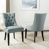 SAFAVIEH Abby 19''H Tufted Side Chair, Set of 2, Sky Blue/Silver Nail
