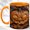 Orange, variant on Jack O Lantern Coffee Mug, Autumn Leaves Mug, Ceramic 11 oz
