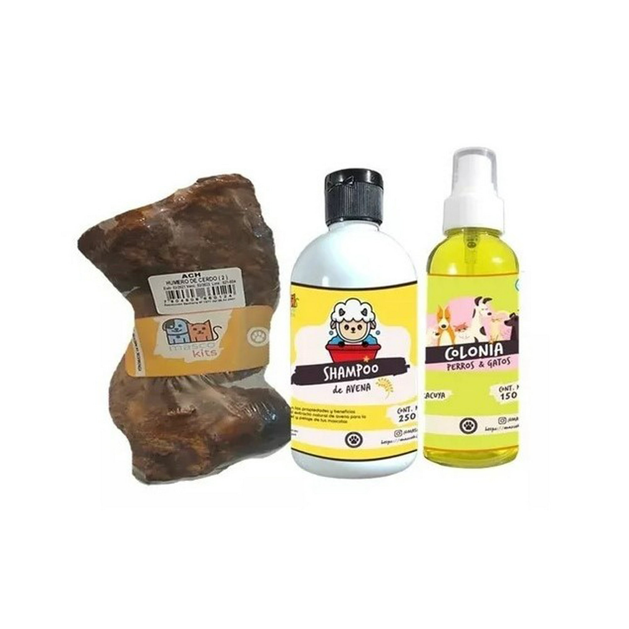 Hueso Humero Cerdo 100% Natural + Shampoo + Colonia