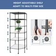 thumbnail image 5 of 6 Tier Corner Wire Shelving Unit, Adjustable Wire Shelf with Wheels, Metal Storage Shelves and Racks for Kitchen, Bathroom, Laundry, Pantry, Closet (27"D x 27"W x 71"H, Black), 5 of 9