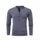 thumbnail image 2 of Camiseta de manga larga con varios botones para hombre, blusa y camisa de manga larga deportiva con cuello levantado a la moda Pompotops  oipoqjl53392, 2 of 5