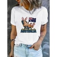 thumbnail image 1 of Comfortable Polyester Women's Casual Short Sleeve T-Shirt, Australian Flag Kangaroo Graphic, Round Neck, Fashionable Summer Top, Leisure Sportswear Tee For Adult, Men, Women, Teen, Teenager, Adolesce, 1 of 7