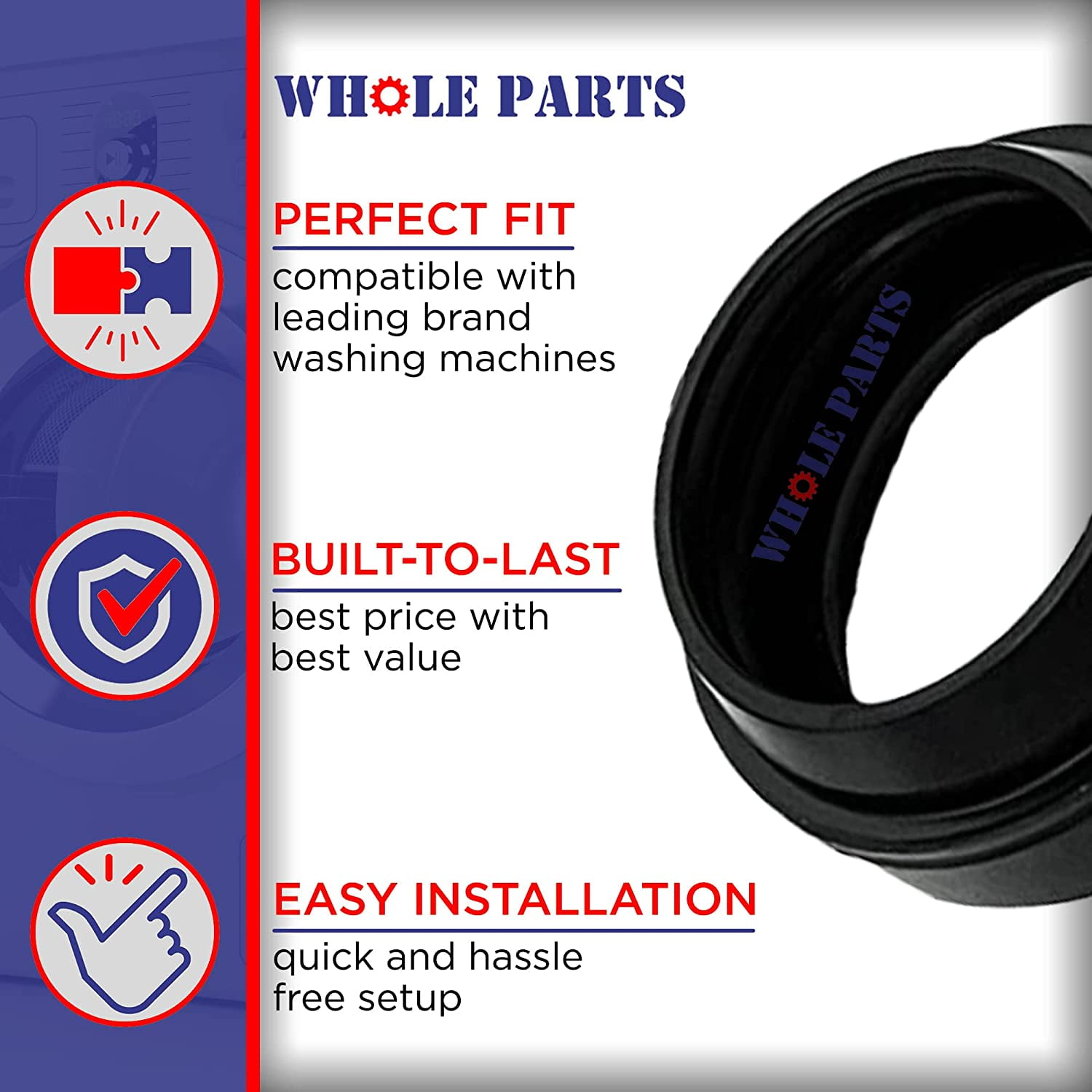 Whole Parts Washer Center post Bearing and Seal Kit Part# 285203 - Replacement and Compatible with Some Admiral, Amana, Crosley, Estate, Inglis, Kenmore, Roper, Magic Chef, Maytag and Whirlpool Washer