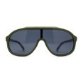 thumbnail image 1 of Iconic 80s Oversize Shield Racer Sport Plastic Sunglasses Green Black, 1 of 4