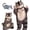#02 Gray, variant on Cute Cartoon Pajamas for Women Men Pig Onesie Adult Coral Fleece Plush Sleepwear Warm Loungewear with 3D Ears Piggy Pink M