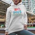 thumbnail image 2 of 100 Days Brighter with Apples & Pencil, 90s Retro School Themed Art Merch Gift, White Hooded Sweatshirt or Hoodie, Medium, 2 of 5