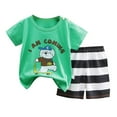 thumbnail image 3 of WOYY Boys Summer Outfits Cartoon Animal Print Short Sleeve T Shirt Shorts Set, Sizes 6-12M, 3 of 3