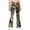 Brown, variant on Girls Uniform Pants Kids Stretchy Elastic Waist Camo Maple Leaf Print Flare Pant with Pockets for 5-15 Years