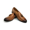 thumbnail image 2 of Genuine Leather Cognac Brown Slip On Men's Dress Shoes Loafers With Tassel&nbsp;8, 2 of 6