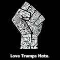 thumbnail image 2 of LA Pop Art Men's Word Art Crewneck Sweatshirt - Love Trumps Hate Fist, 2 of 2