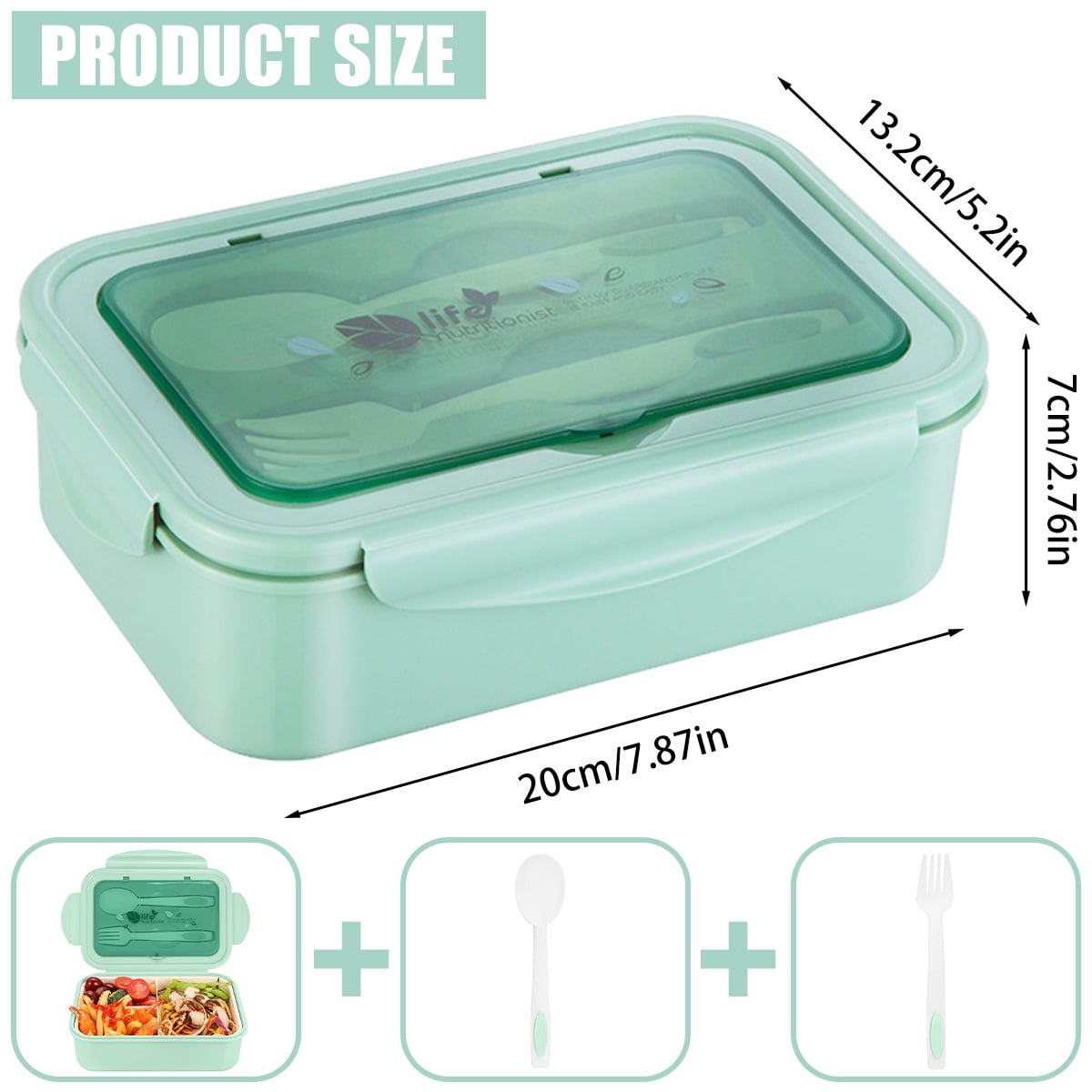 3 Tier Lunch Box Set With Spoon And Fork Microwave And - Temu
